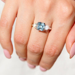 Francine 2.49ct Aquamarine & 0.58ct Certified Diamond 18ct Gold Ring* GTG Rings Imperial Jewellery