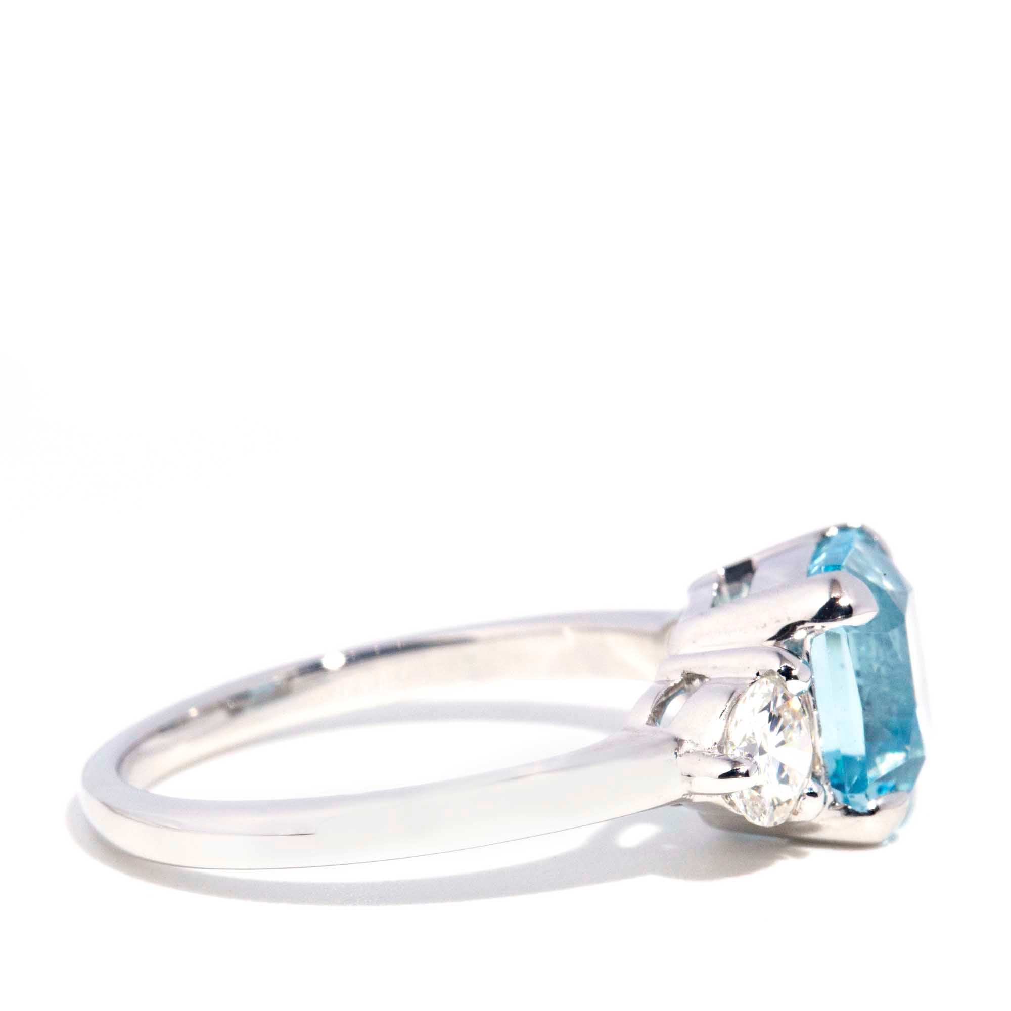 Francine 2.49ct Aquamarine & 0.58ct Certified Diamond 18ct Gold Ring* GTG Rings Imperial Jewellery