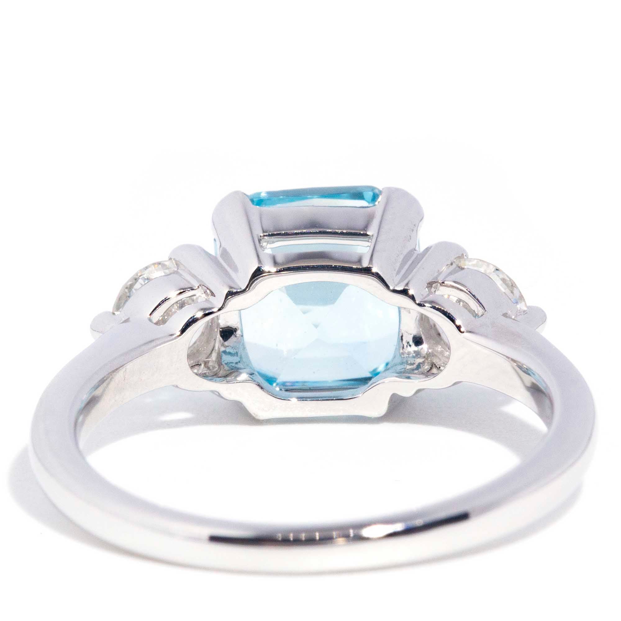 Francine 2.49ct Aquamarine & 0.58ct Certified Diamond 18ct Gold Ring* GTG Rings Imperial Jewellery