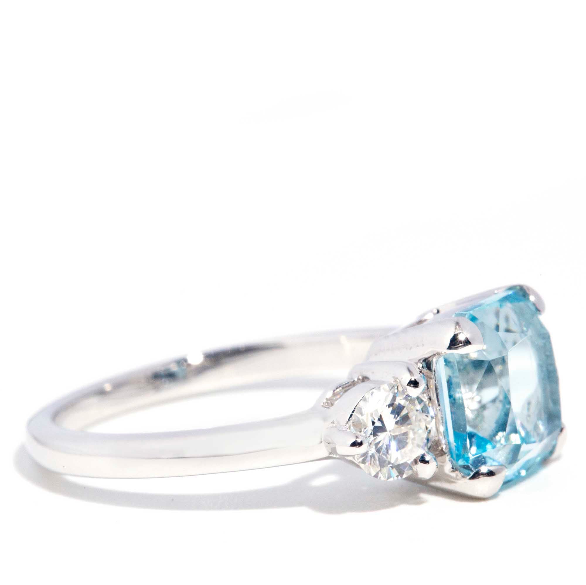 Francine 2.49ct Aquamarine & 0.58ct Certified Diamond 18ct Gold Ring* GTG Rings Imperial Jewellery