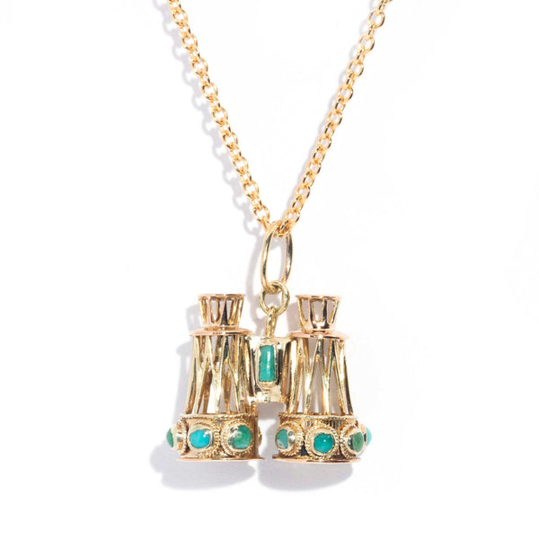 Franklin Antique Circa 1920s Diamond & Turquoise 15ct Gold Pendant* OB Pendants/Necklaces Imperial Jewellery Imperial Jewellery - Hamilton