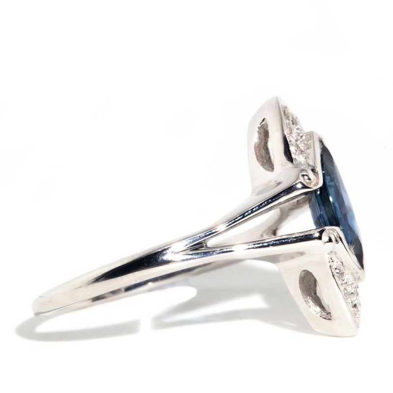 Galadriel 14ct White Gold Sapphire & Diamond Split Shank Ring* OB Gemmo $ Rings Imperial Jewellery 