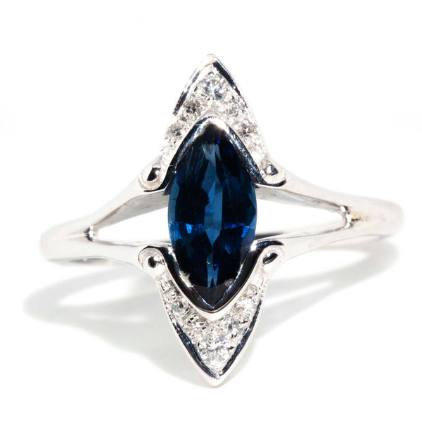 Galadriel 14ct White Gold Sapphire & Diamond Split Shank Ring* OB Gemmo $ Rings Imperial Jewellery Imperial Jewellery - Hamilton 