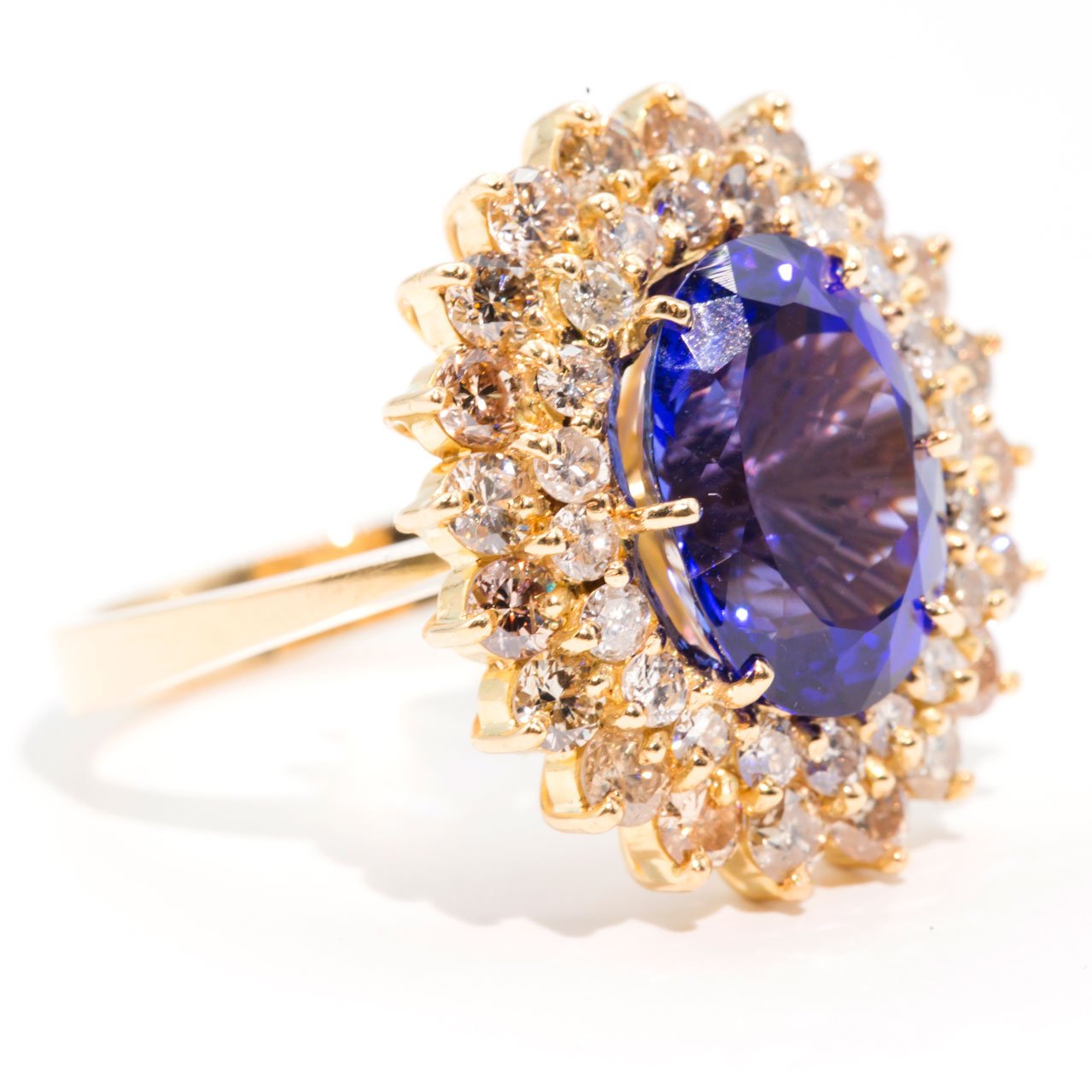 Gemma 18 Carat Diamond & Tanzanite Halo Ring Rings Imperial Jewellery