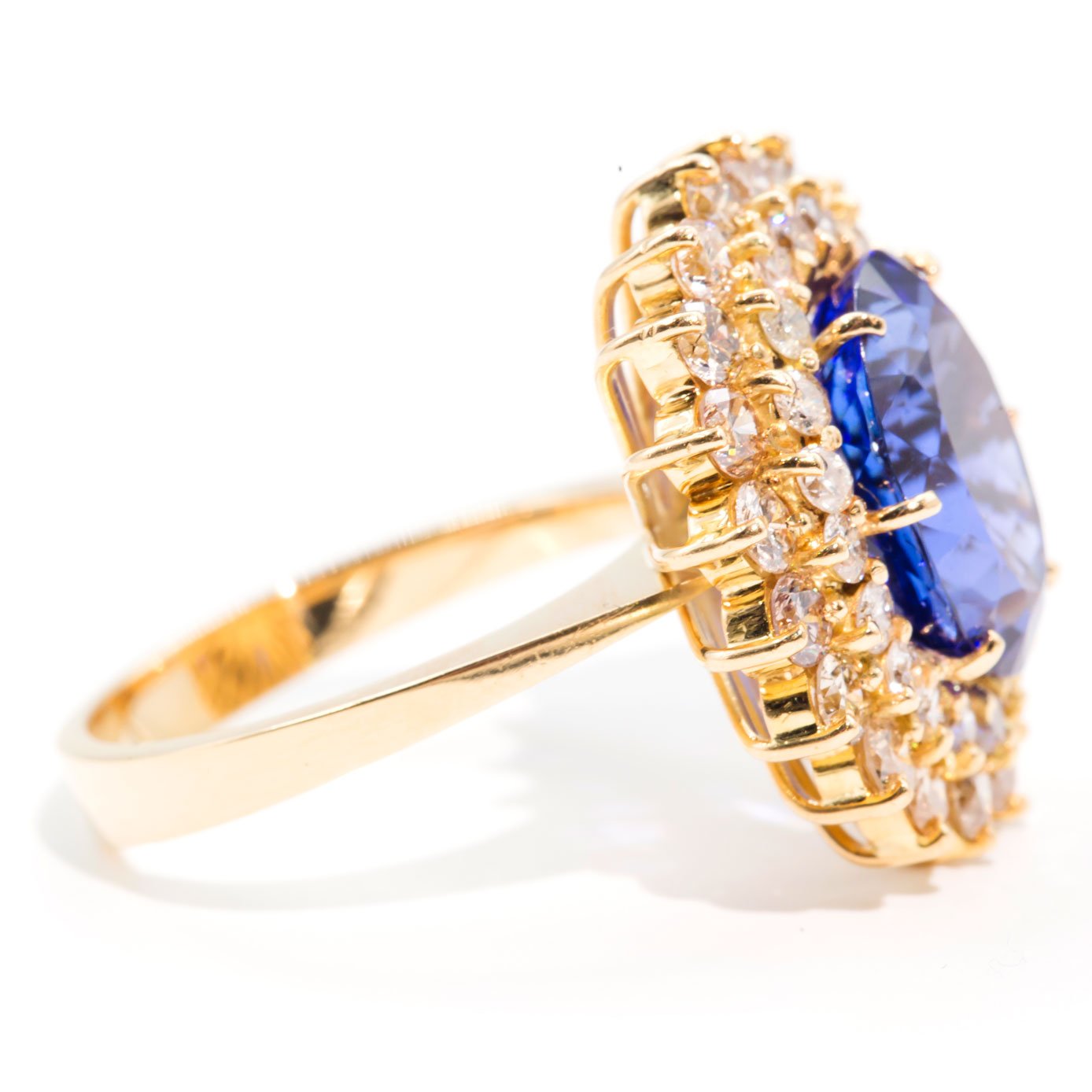 Gemma 18 Carat Diamond & Tanzanite Halo Ring Rings Imperial Jewellery