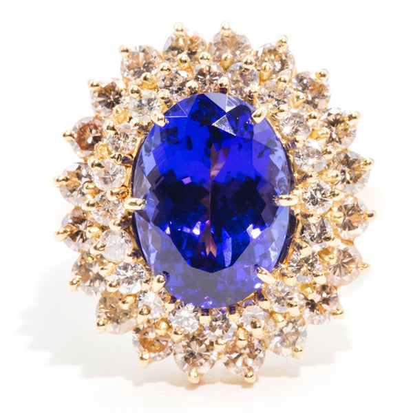 Gemma 18 Carat Diamond & Tanzanite Halo Ring Rings Imperial Jewellery Imperial Jewellery - Hamilton