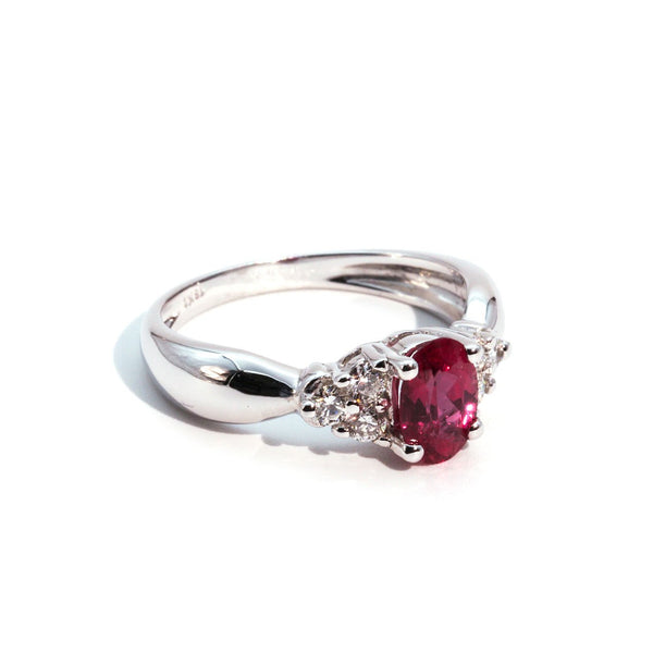 Ruby and Diamond Ring White Gold