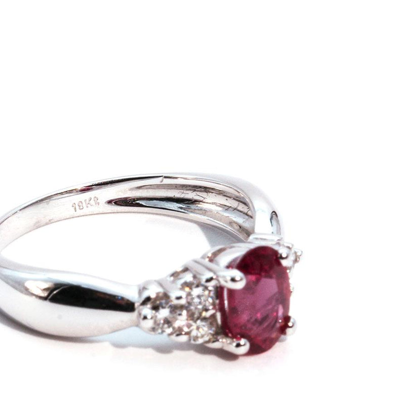 Ruby and Diamond Ring White Gold