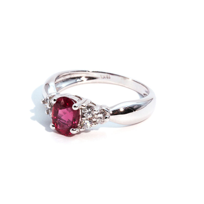 Ruby and Diamond Ring White Gold