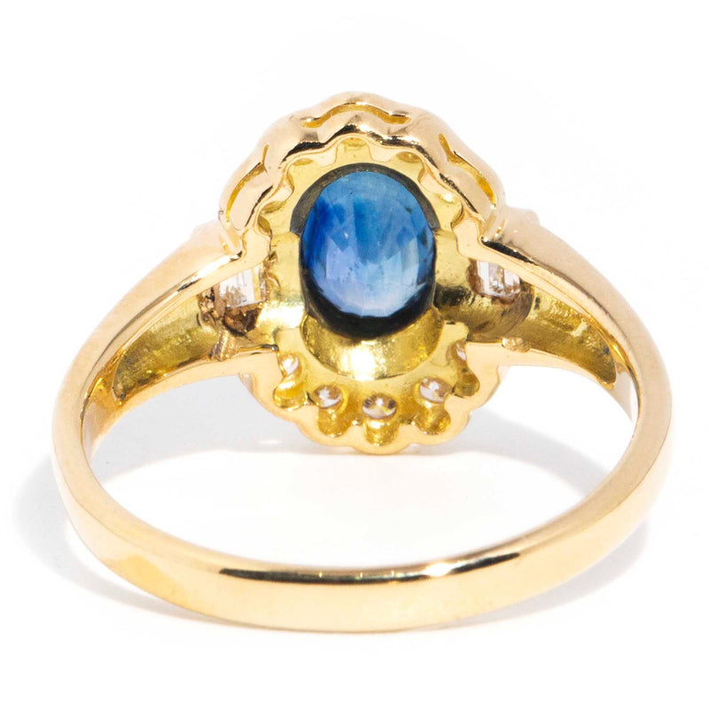 Geo Circa 1950s Ceylon Sapphire & Diamond Vintage Cluster Ring* OB Rings Imperial Jewellery