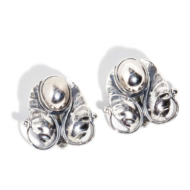 George Jensen 1994 Sterling Silver Ear Clips Earrings Imperial Jewellery Imperial Jewellery - Hamilton 