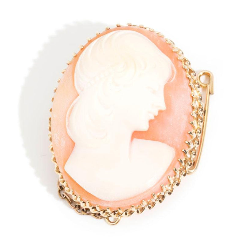 Georgette 9 Carat Yellow Gold Shell Cameo Antique Brooch Brooches Imperial Jewellery Imperial Jewellery - Hamilton 