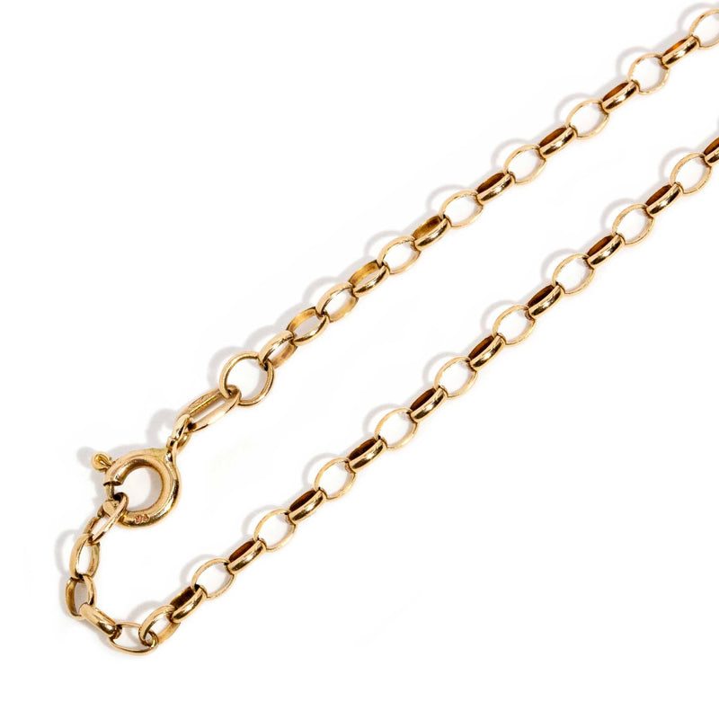 Geraldine Antique 1908 Shield Pendant & Vintage Chain 9ct Gold* DRAFT Pendants/Necklaces Imperial Jewellery 