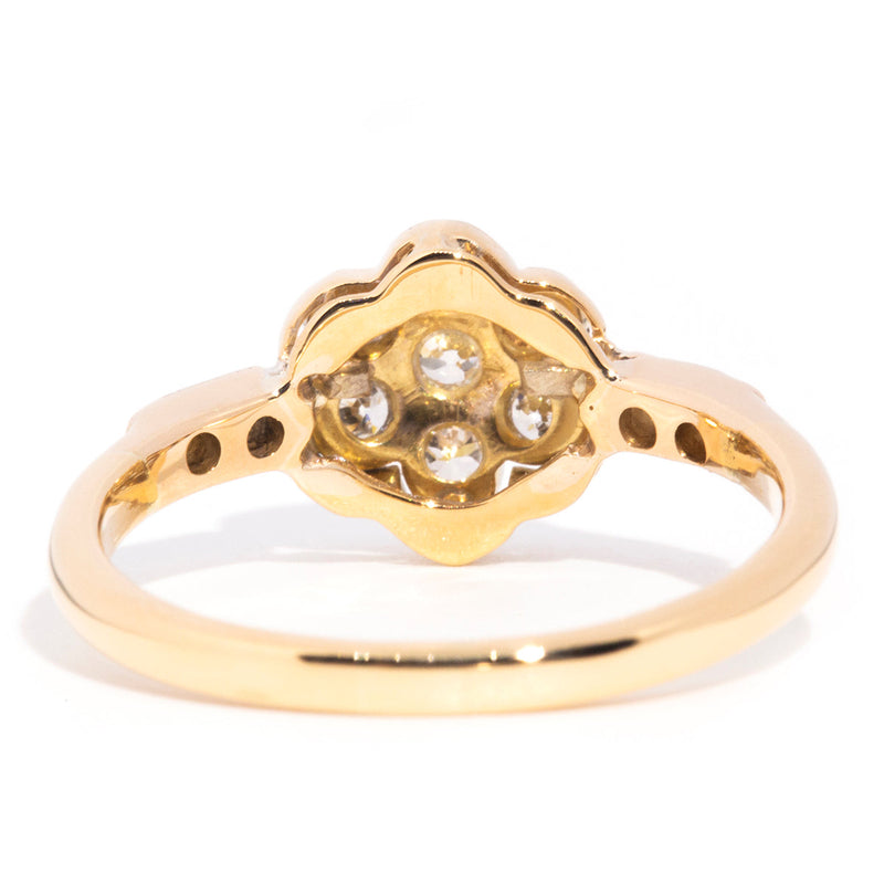 Giada 18ct Gold Diamond Vintage Flower Cluster Ring* OB Rings Imperial Jewellery