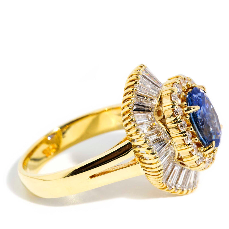 Gianna 2.23ct Sapphire & Diamond Ballerina Cluster Ring 18ct Gold Rings Imperial Jewellery 