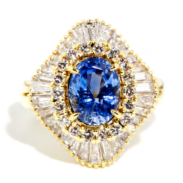 Gianna 2.23ct Sapphire & Diamond Ballerina Cluster Ring 18ct Gold Rings Imperial Jewellery Imperial Jewellery - Hamilton 
