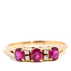Ginia 1960s Ruby & Diamond Ring 14ct Gold Rings Imperial Jewellery Imperial Jewellery - Hamilton 