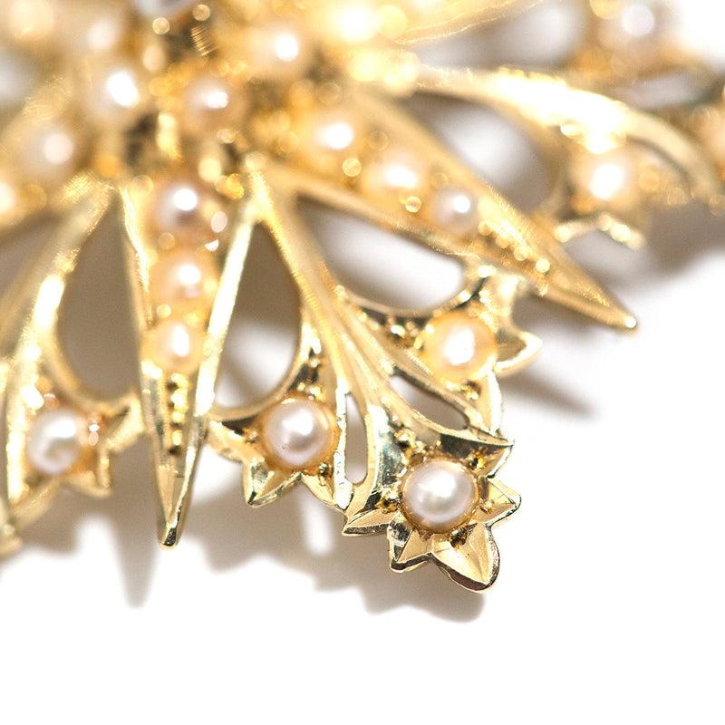 Hadassah Circa 1900s Australian 15ct Gold Seed Pearl Pendant* OB $ Gemmo Brooches Imperial Jewellery 