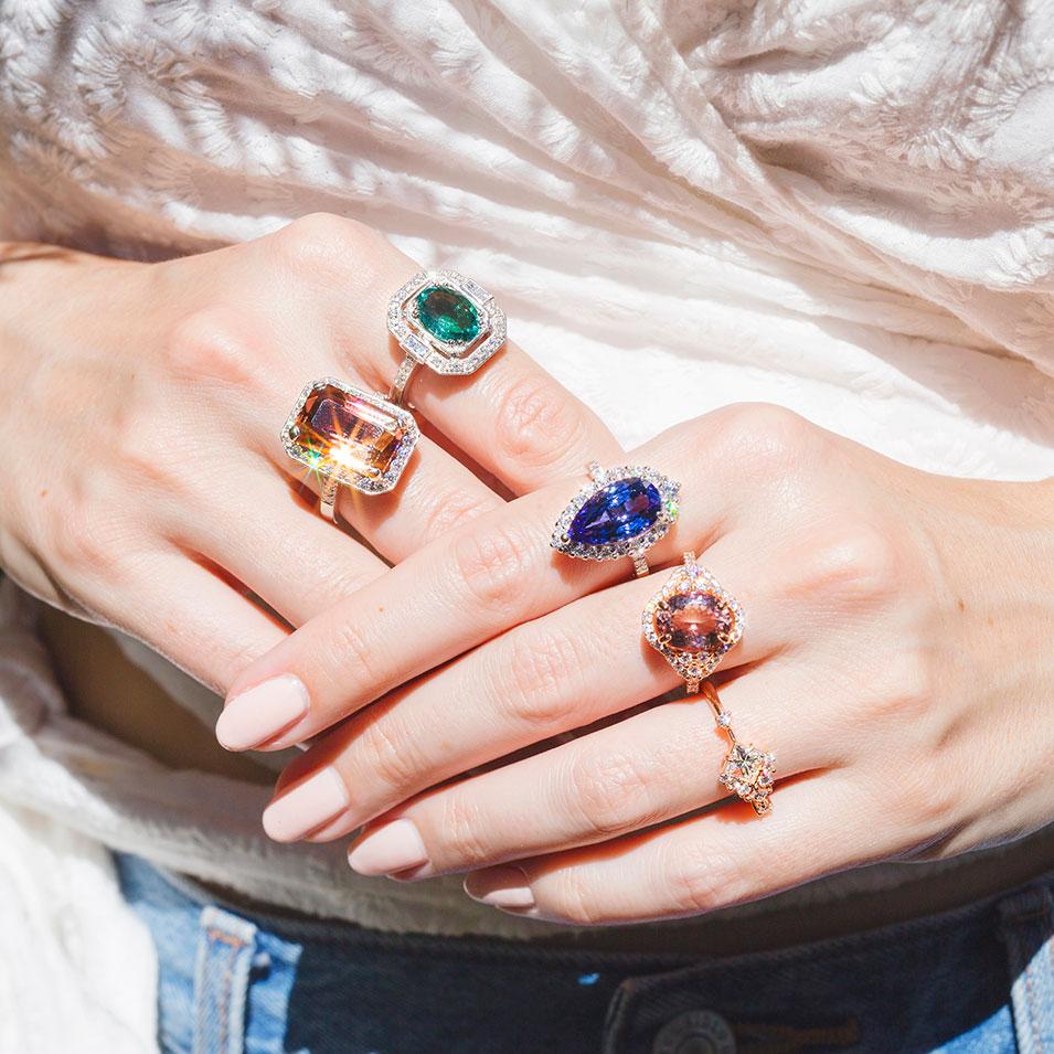 Hailey Morganite & Diamond Halo Ring Imperial Jewellery - Auctions, Antique, Vintage & Estate 