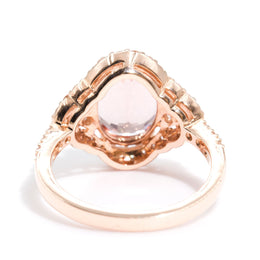 Hailey Morganite & Diamond Halo Ring Imperial Jewellery - Auctions, Antique, Vintage & Estate 