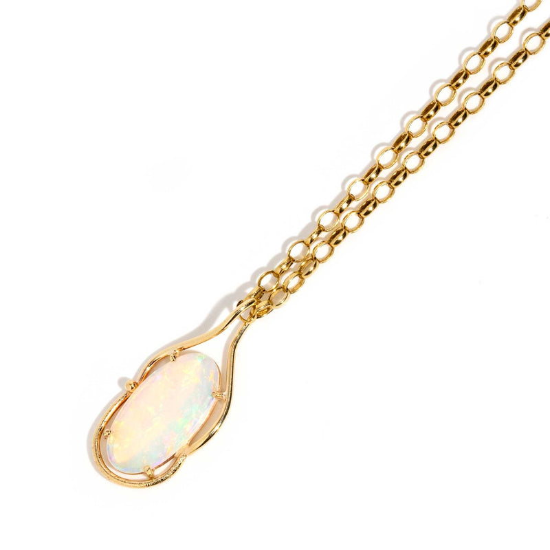 Hannah 1990s Crystal Opal Pendant & Chain 9ct Yellow Gold* DRAFT Pendants/Necklaces Imperial Jewellery 