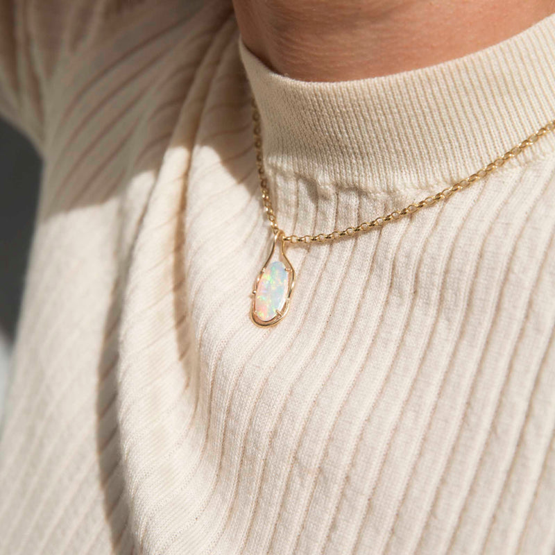 Hannah 1990s Crystal Opal Pendant & Chain 9ct Yellow Gold* DRAFT Pendants/Necklaces Imperial Jewellery 