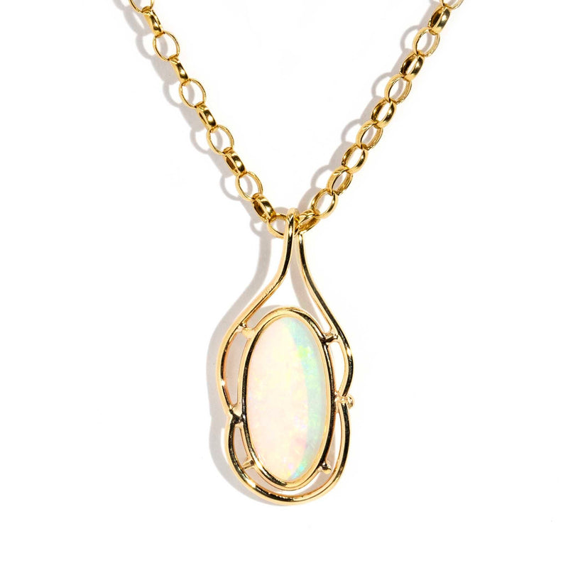 Hannah 1990s Crystal Opal Pendant & Chain 9ct Yellow Gold* DRAFT Pendants/Necklaces Imperial Jewellery 