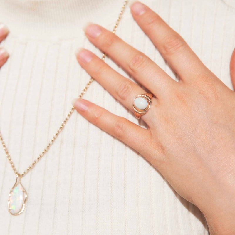 Hannah 1990s Crystal Opal Pendant & Chain 9ct Yellow Gold* DRAFT Pendants/Necklaces Imperial Jewellery 