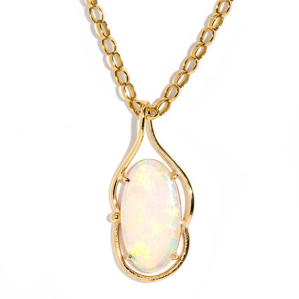 Hannah 1990s Crystal Opal Pendant & Chain 9ct Yellow Gold* DRAFT Pendants/Necklaces Imperial Jewellery Imperial Jewellery - Hamilton 