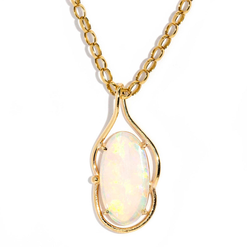 Hannah 1990s Crystal Opal Pendant & Chain 9ct Yellow Gold* DRAFT Pendants/Necklaces Imperial Jewellery Imperial Jewellery - Hamilton 