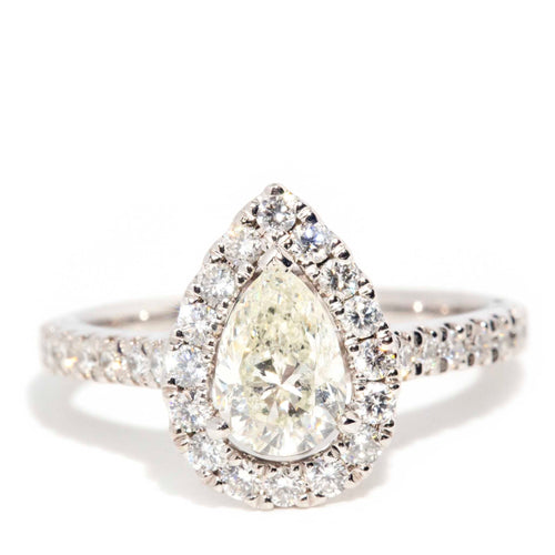 Helina 1.00ct IGI Certified Pear Cut Diamond Platinum Ring