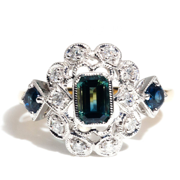Hillary 18ct Gold Parti Sapphire & Diamond Cluster Ring* GTG Rings Imperial Jewellery Imperial Jewellery - Hamilton 
