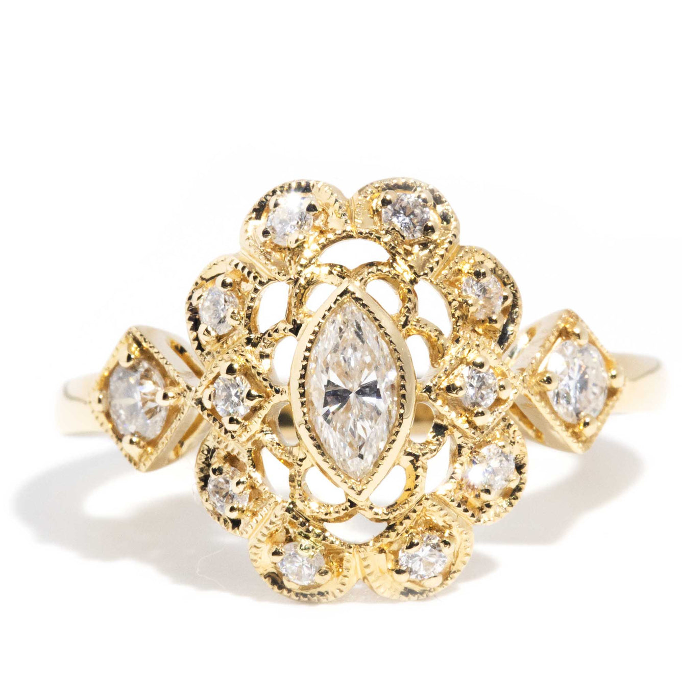 Hillary ADGL Certified 0.57 Carat Diamond 18ct Gold Cluster Ring* OB Rings Imperial Jewellery Imperial Jewellery - Hamilton 