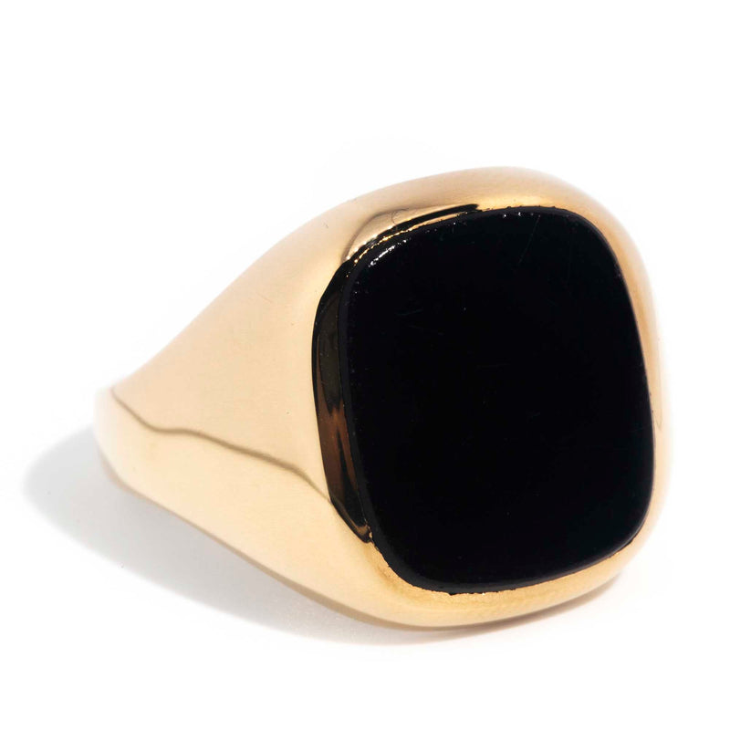 Hobbes 9ct Yellow Gold Black Onyx Signet Ring* OB Gemmo $ Rings Imperial Jewellery 