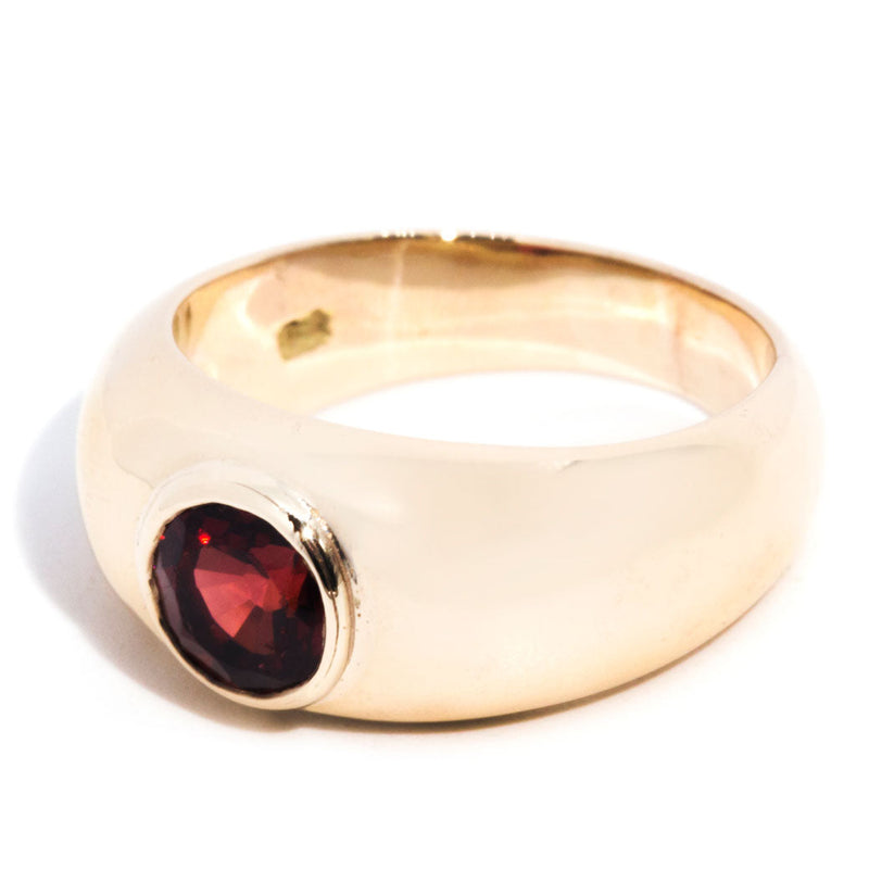 Hollis 9ct Gold Vintage Domed Garnet Ring* GTG $ Rings Imperial Jewellery 