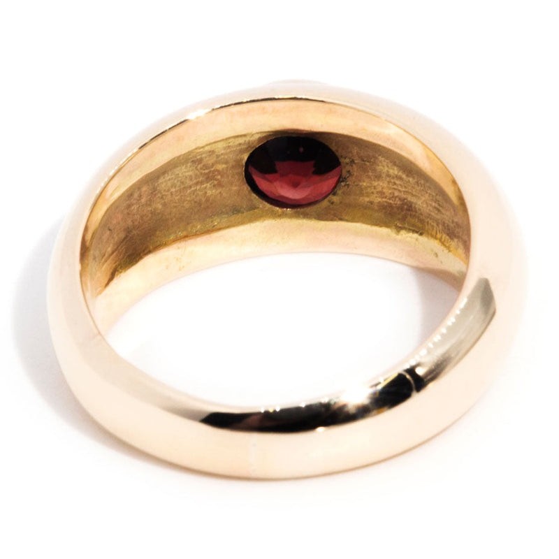 Hollis 9ct Gold Vintage Domed Garnet Ring* GTG $ Rings Imperial Jewellery 