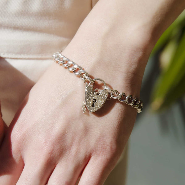 Hortense 1960s Sterling Silver Padlock Bracelet Pendants/Necklaces Imperial Jewellery 