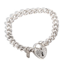Hortense 1960s Sterling Silver Padlock Bracelet Pendants/Necklaces Imperial Jewellery Imperial Jewellery - Hamilton 