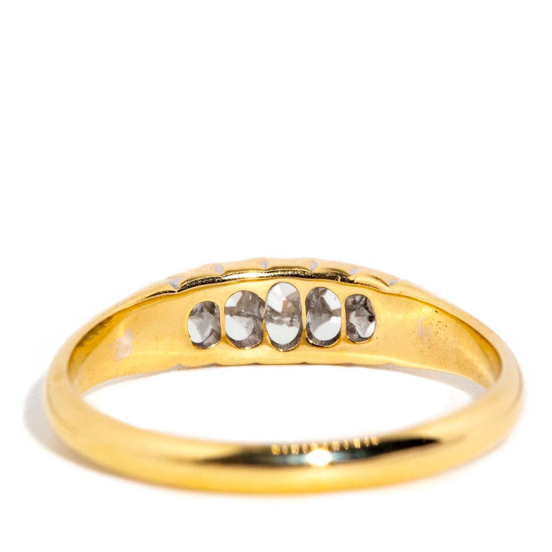 Ida 1891 Rose Cut Diamond Five Stone Ring 18ct Gold* DRAFT Rings Imperial Jewellery 