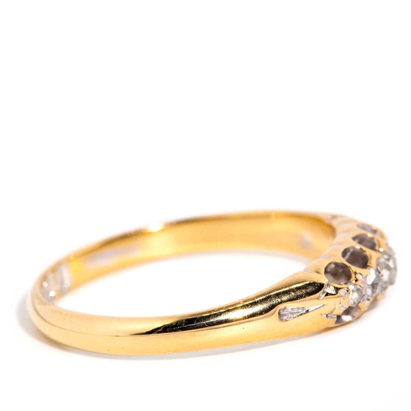 Ida 1891 Rose Cut Diamond Five Stone Ring 18ct Gold* DRAFT Rings Imperial Jewellery 