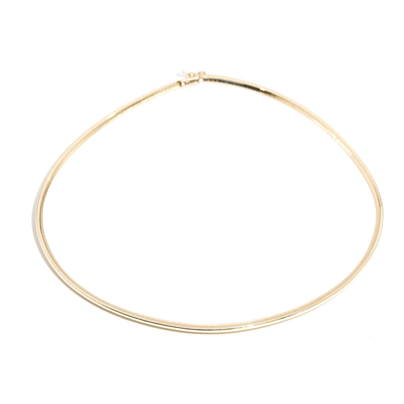 14K Yellow Gold Omega Link Necklace, 25.2g - Tangibleinvestmentsinc.com