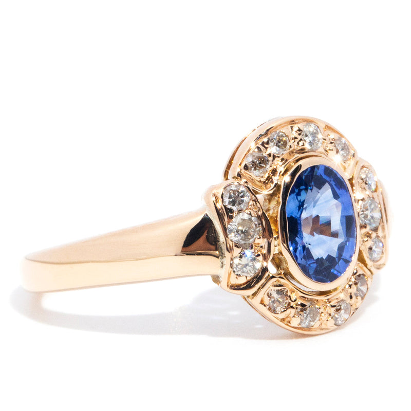 Ira 18ct Gold Diamond & Sapphire Vintage Cluster Ring* Gemmo $ Rings Imperial Jewellery