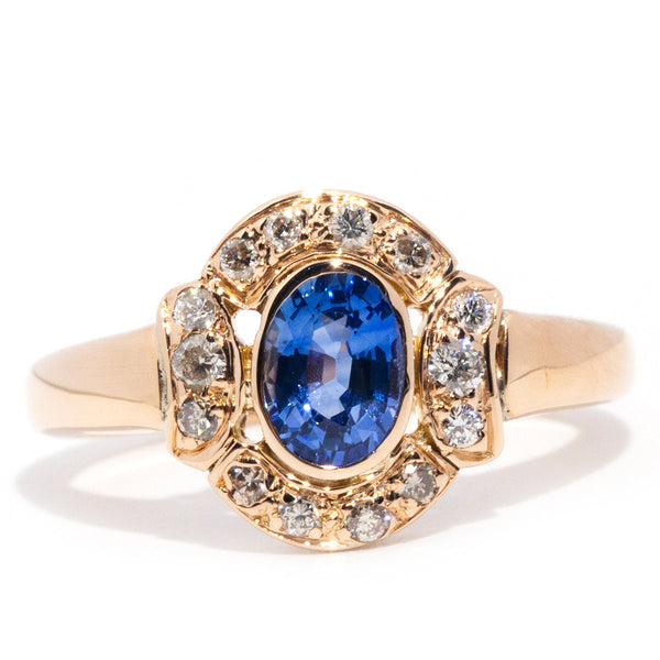 Ira 18ct Gold Diamond & Sapphire Vintage Cluster Ring* Gemmo $ Rings Imperial Jewellery Imperial Jewellery - Hamilton