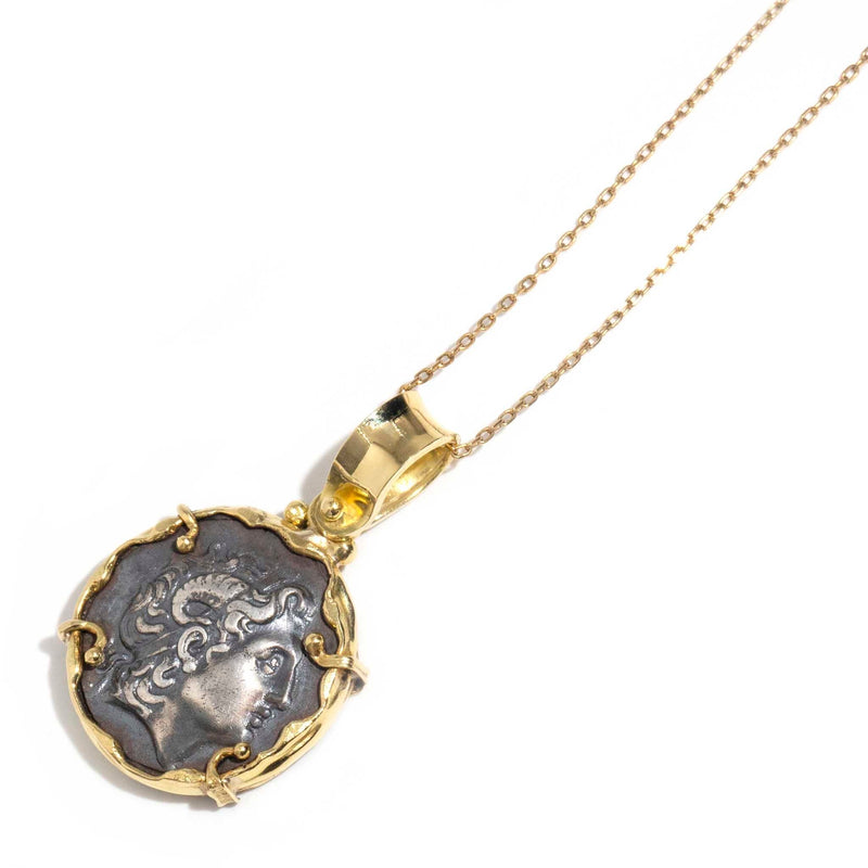 Isabelle 18ct Gold Alexander & Athena Coin Pendant & Chain Pendants/Necklaces Imperial Jewellery 