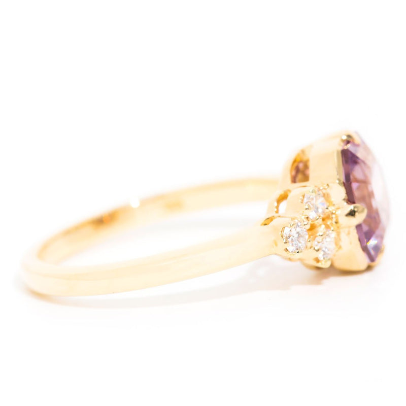 Isadora Purple Spinel & Diamond 18ct Yellow Gold Ring Rings Imperial Jewellery 