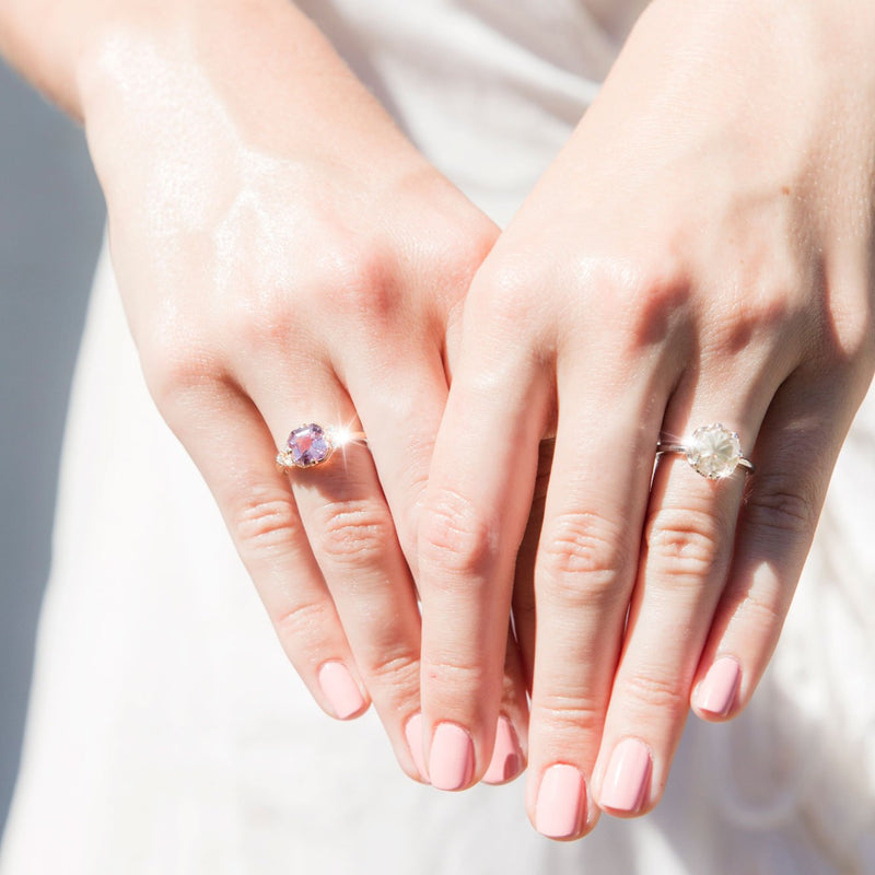 Isadora Purple Spinel & Diamond 18ct Yellow Gold Ring (Sarina Check) Rings Imperial Jewellery 