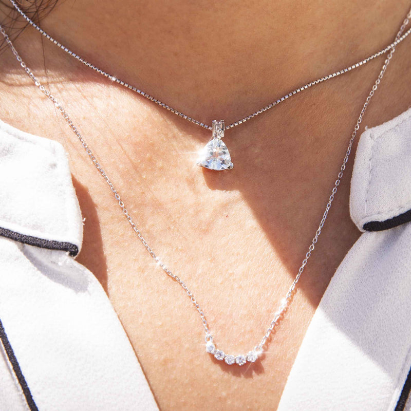 Isla 18ct White Gold Light Blue Aquamarine Diamond Drop Pendant* LB Pendants/Necklaces Imperial Jewellery 