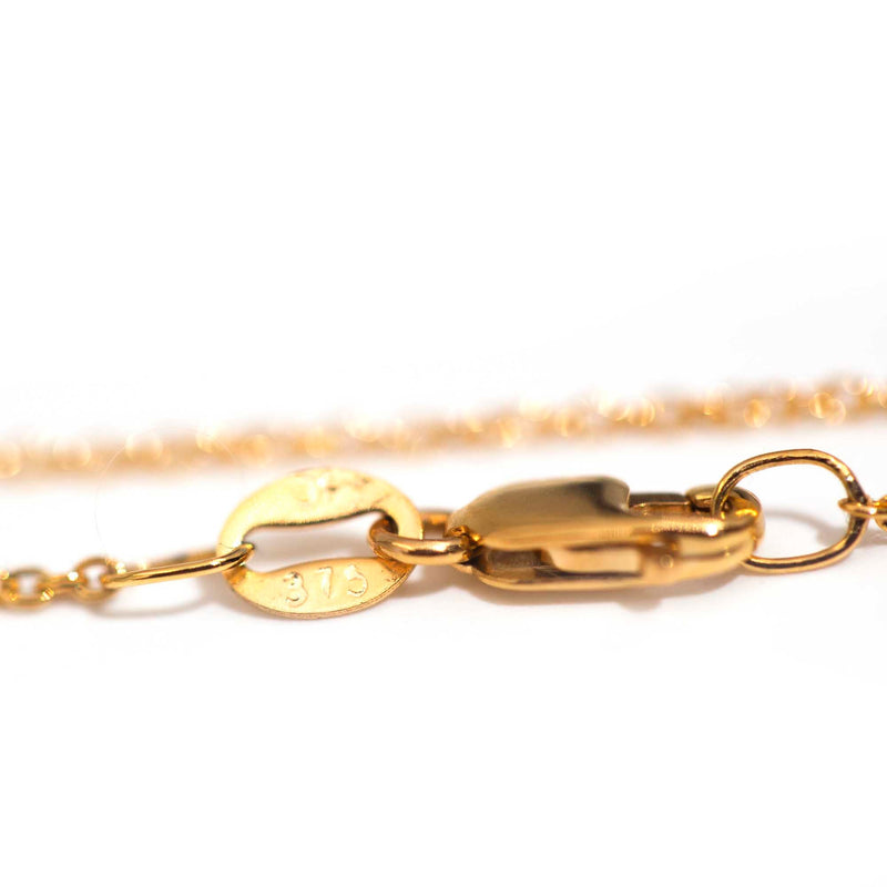 Ivory 14ct Gold Aquamarine & Diamond Necklet 9ct Chain* GTG Pendants/Necklaces Imperial Jewellery