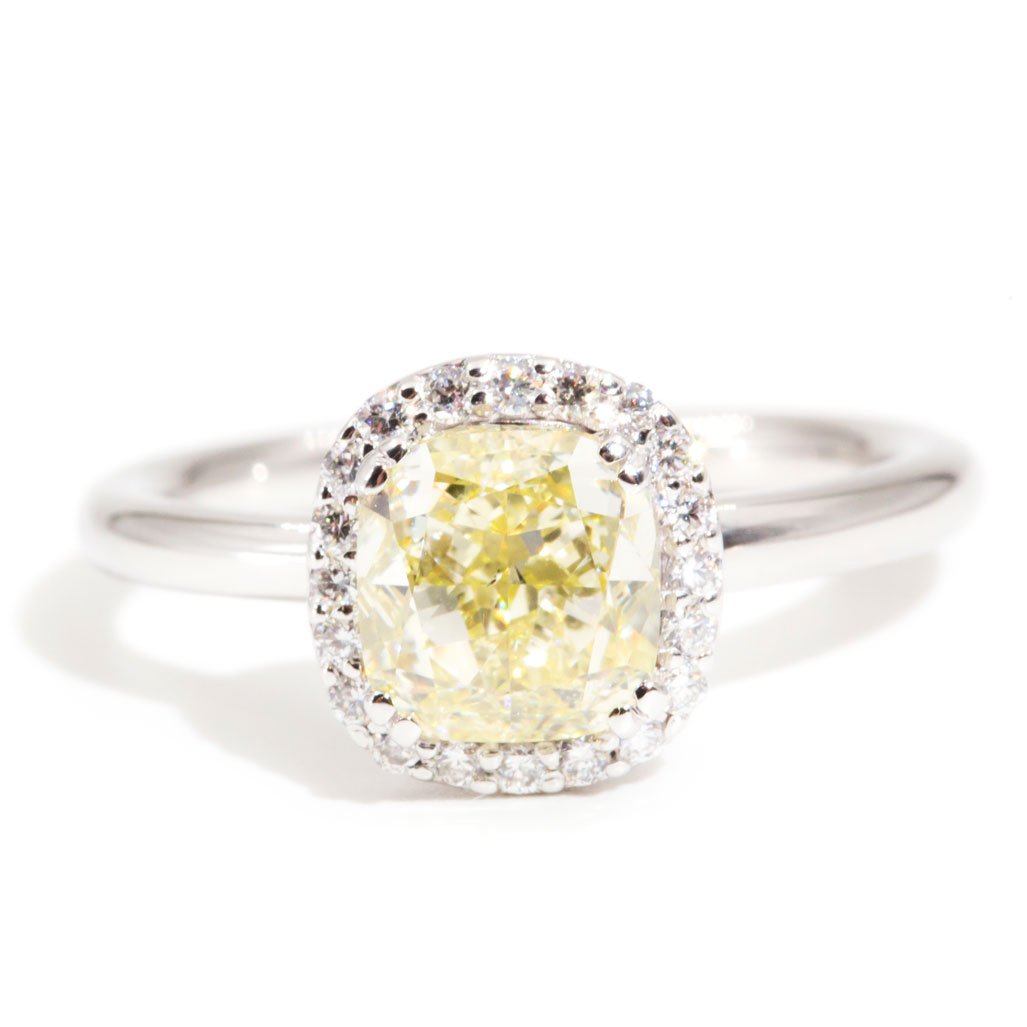 Ivy Certified 2.00ct Fancy Yellow Diamond Halo Ring*OB Gemmo Rings Imperial Jewellery Imperial Jewellery - Hamilton 