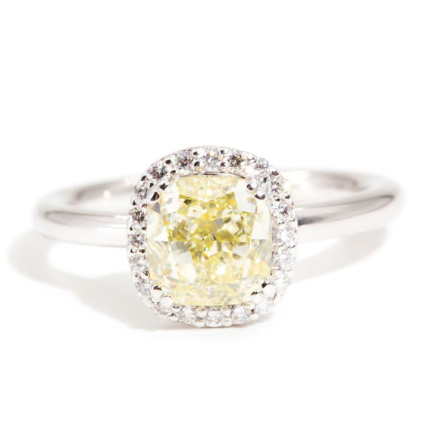 Ivy Certified 2.00ct Fancy Yellow Diamond Halo Ring*OB Gemmo Rings Imperial Jewellery Imperial Jewellery - Hamilton 